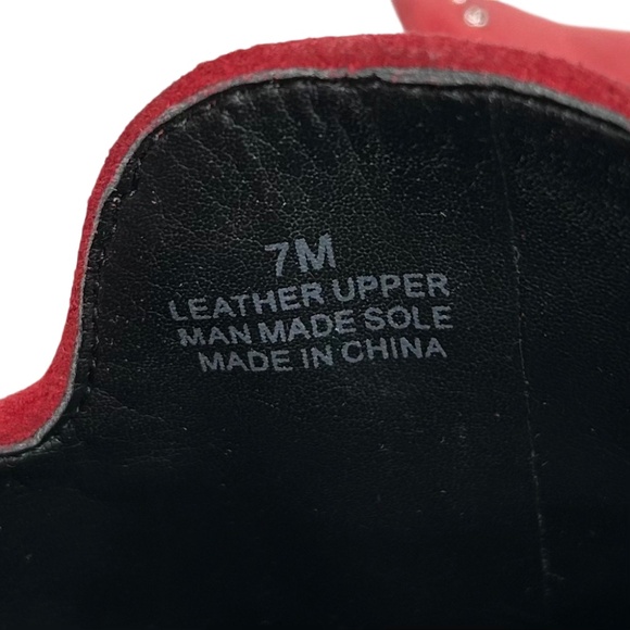 Rebecca Minkoff Chamille Red Suede Studded Leather Pointed Toe Mule Shoes Size 7 - Picture 9 of 10